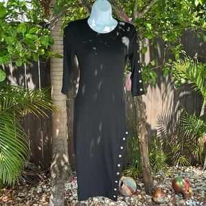 HAUTE MONDE Black Body Con Dress size medium